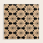 Black and White Retro Modern Daisy Wood Wall Art Gallery Image 1