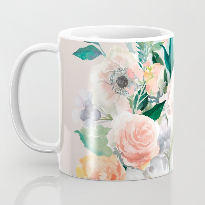 Pastel flower bouquet with roses Coffee Mug Gallery Image 3
