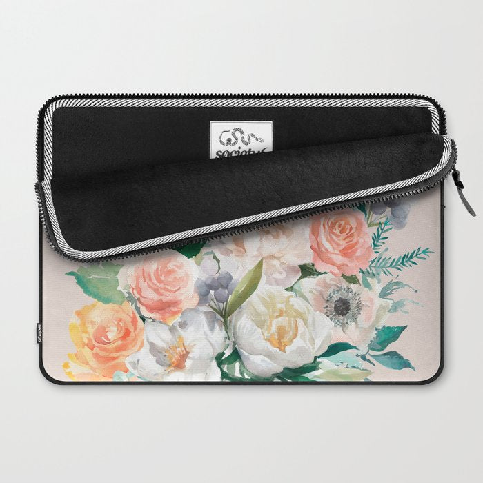 Pastel flower bouquet with roses Laptop Sleeve Gallery Image 2