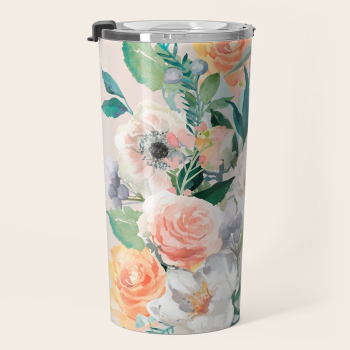 Pastel flower bouquet with roses Travel Mug Gallery Image 3