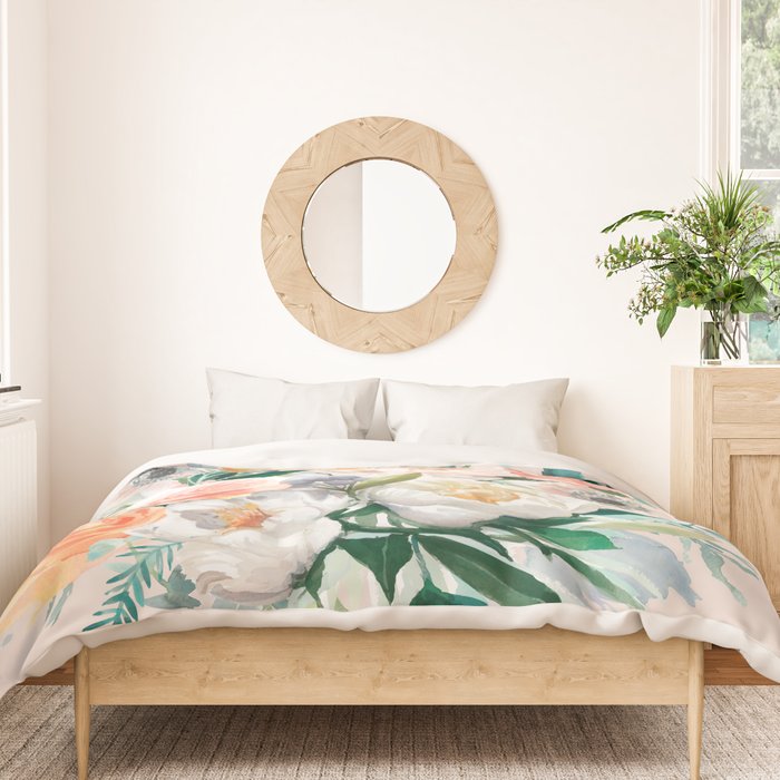Pastel flower bouquet with roses Duvet Cover Gallery Image 3
