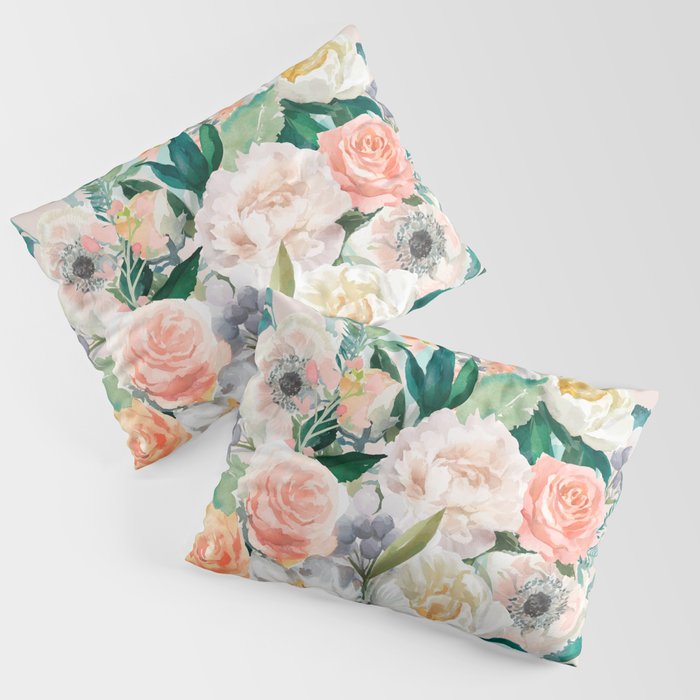 Pastel flower bouquet with roses Pillow Sham Gallery Image 3