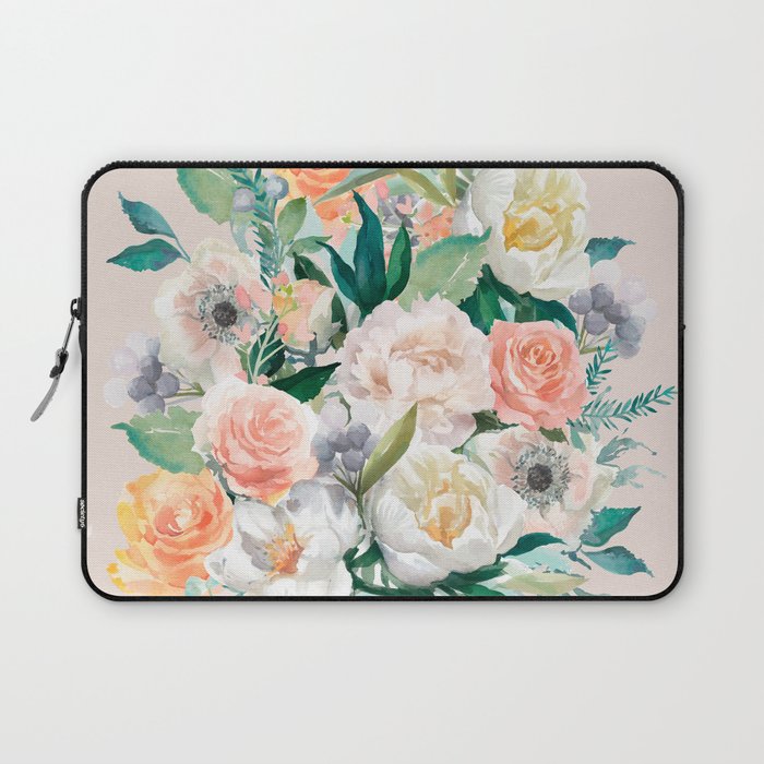 Pastel flower bouquet with roses Laptop Sleeve Gallery Image 1