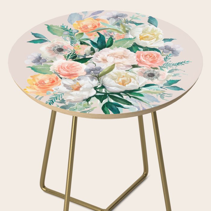 Pastel flower bouquet with roses Side Table Gallery Image 2