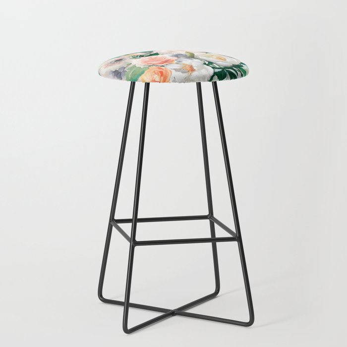 Pastel flower bouquet with roses Stool Gallery Image 1