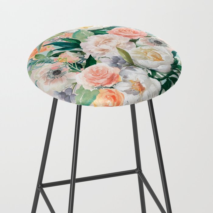 Pastel flower bouquet with roses Stool Gallery Image 2