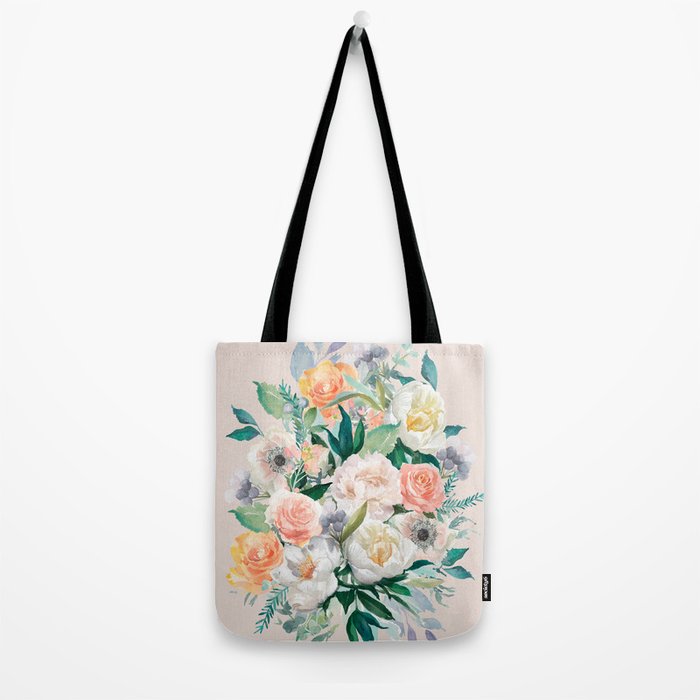 Pastel flower bouquet with roses Tote Bag Gallery Image 2
