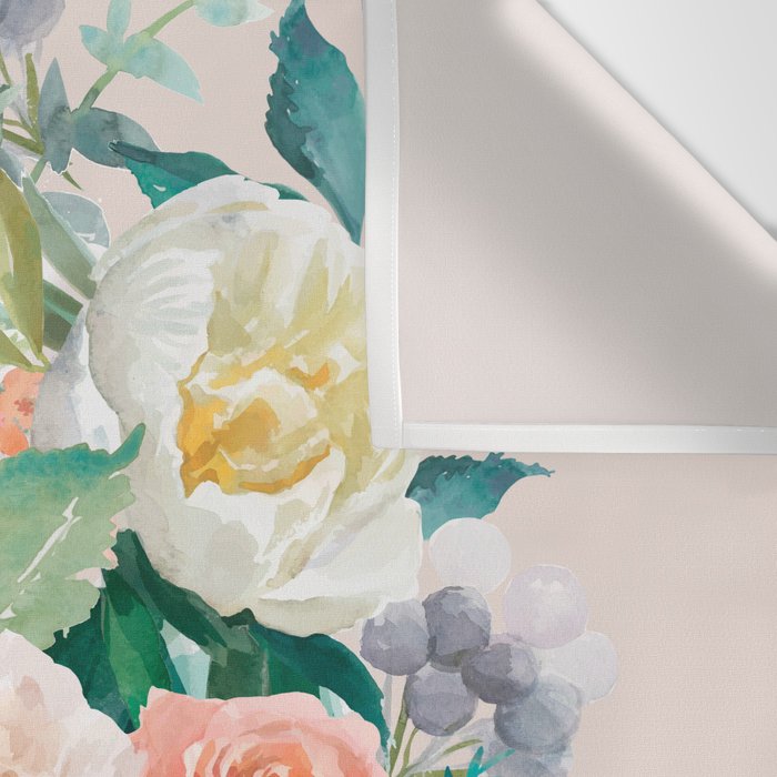 Pastel flower bouquet with roses Wall Tapestry Gallery Image 3