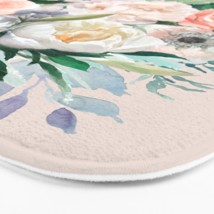 Pastel flower bouquet with roses Bath Mat Gallery Image 3