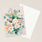 Pastel flower bouquet with roses Stationery Card Gallery Image 2