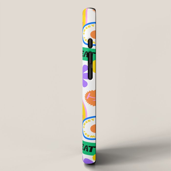 Retro funny sticker label cartoon pattern iPhone Case Gallery Image 2