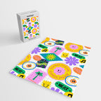 Retro funny sticker label cartoon pattern Jigsaw Puzzle Gallery Image 2