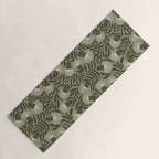 Whimsical Florals / Cream & Green Yoga Mat Gallery Image 1