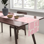 Pink Bow Checkered Print Table Runner Gallery Image 2