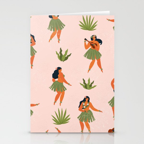 Hawaiian hula dancers young pretty woman  Stationery Card Gallery Image 1