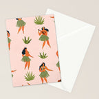 Hawaiian hula dancers young pretty woman  Stationery Card Gallery Image 2