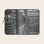 Black and white art library art print,  Rijksmuseum in Amsterdam - history architecture photography Laptop Sleeve Gallery Image 1