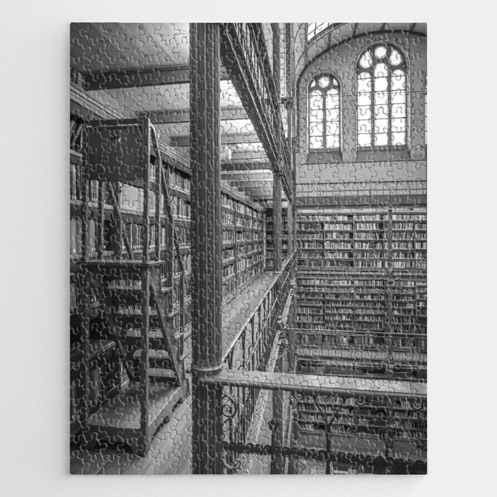 Black and white art library art print,  Rijksmuseum in Amsterdam - history architecture photography Jigsaw Puzzle Gallery Image 1