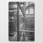 Black and white art library art print,  Rijksmuseum in Amsterdam - history architecture photography Cutting Board Gallery Image 1