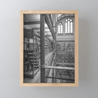 Black and white art library art print,  Rijksmuseum in Amsterdam - history architecture photography Mini Art Print Gallery Image 1