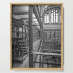 Black and white art library art print,  Rijksmuseum in Amsterdam - history architecture photography Serving Tray Gallery Image 1