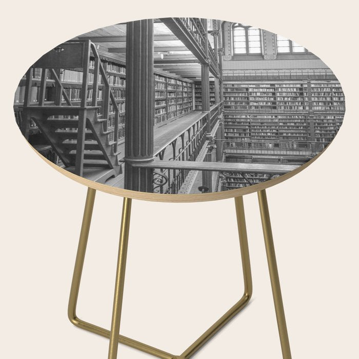 Black and white art library art print,  Rijksmuseum in Amsterdam - history architecture photography Side Table Gallery Image 2