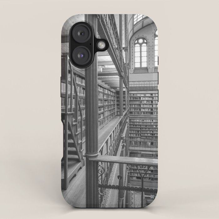 Black And White Art Library Art Print, Rijksmuseum In Amsterdam - History Architecture Photography Iphone Case
