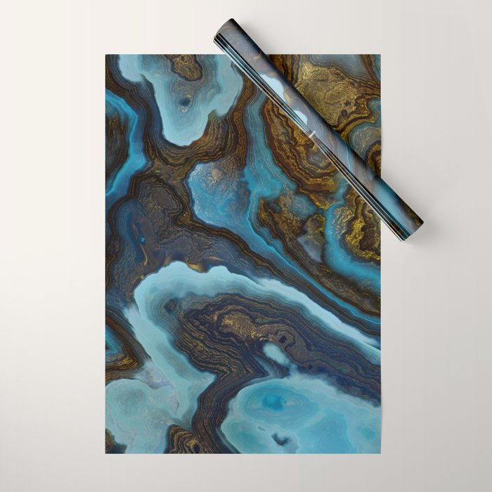 Blue Agate Wrapping Paper Gallery Image 1