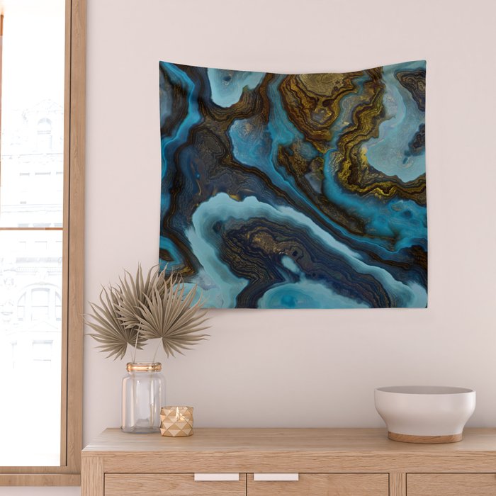 Blue Agate Wall Tapestry Gallery Image 2
