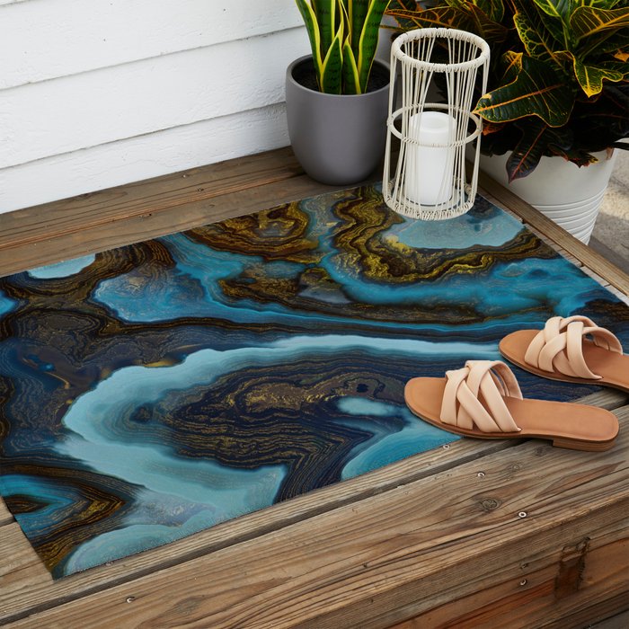 Blue Agate Outdoor Rug Gallery Image 2