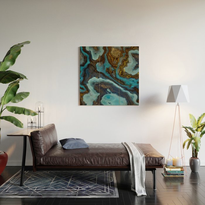 Blue Agate Wood Wall Art Gallery Image 2