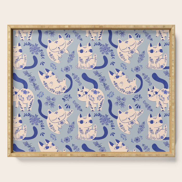 Purrcelin Cats Serving Tray Gallery Image 1