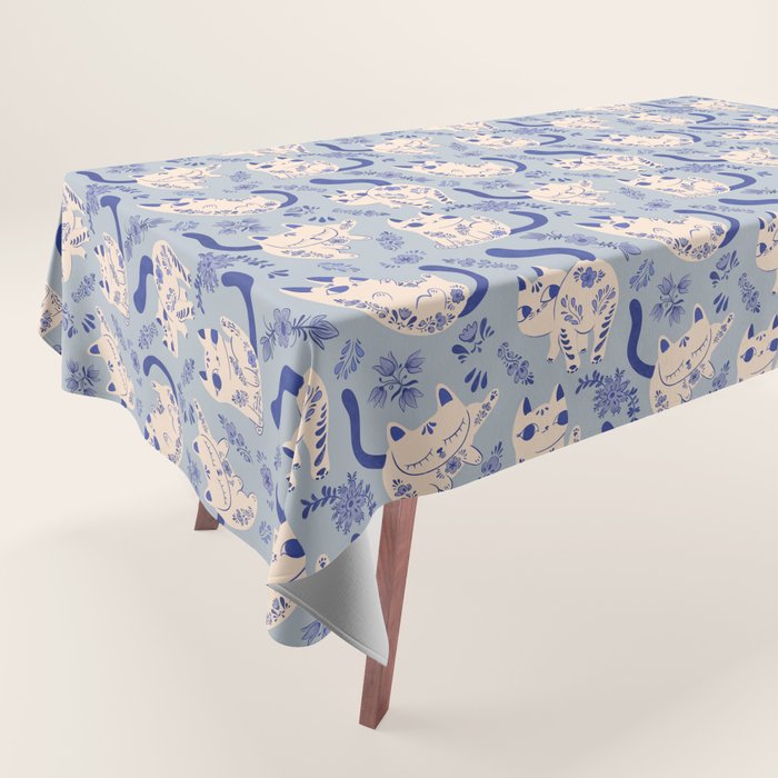 Purrcelin Cats Tablecloth Gallery Image 1
