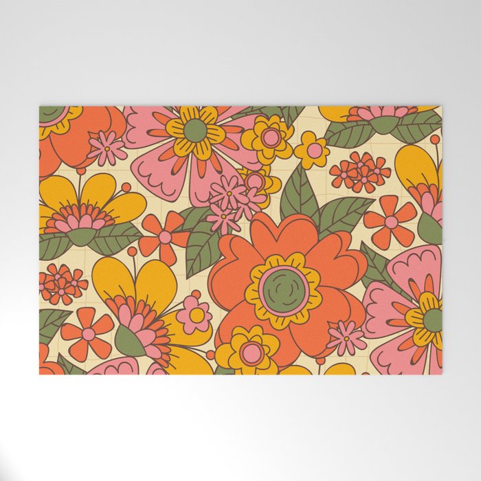 Spring in Retro Welcome Mat Gallery Image 1