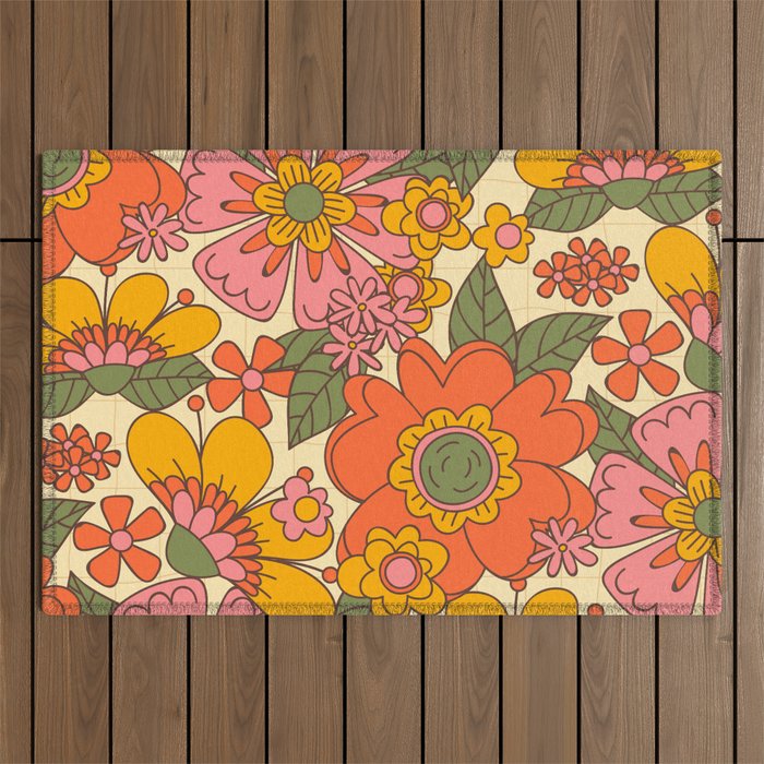 Spring in Retro Outdoor Rug Gallery Image 1