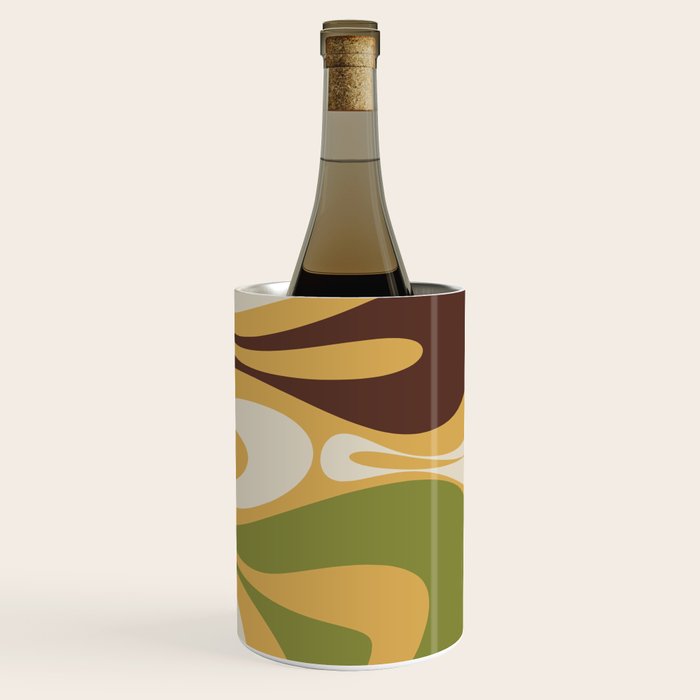 Mod Thang Retro Modern Abstract Pattern in 70s Avocado Green Brown Mustard Wine Chiller Gallery Image 3