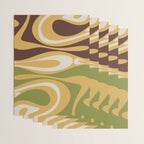 Mod Thang Retro Modern Abstract Pattern in 70s Avocado Green Brown Mustard Wrapping Paper Gallery Image 3