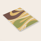 Mod Thang Retro Modern Abstract Pattern in 70s Avocado Green Brown Mustard Notebook Gallery Image 3