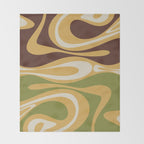 Mod Thang Retro Modern Abstract Pattern in 70s Avocado Green Brown Mustard Throw Blanket Gallery Image 2