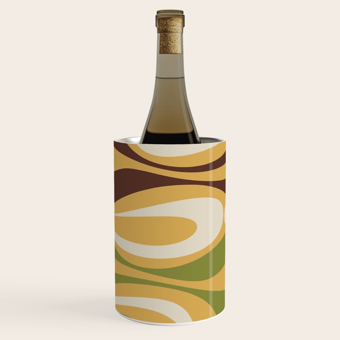 Mod Thang Retro Modern Abstract Pattern in 70s Avocado Green Brown Mustard Wine Chiller Gallery Image 1
