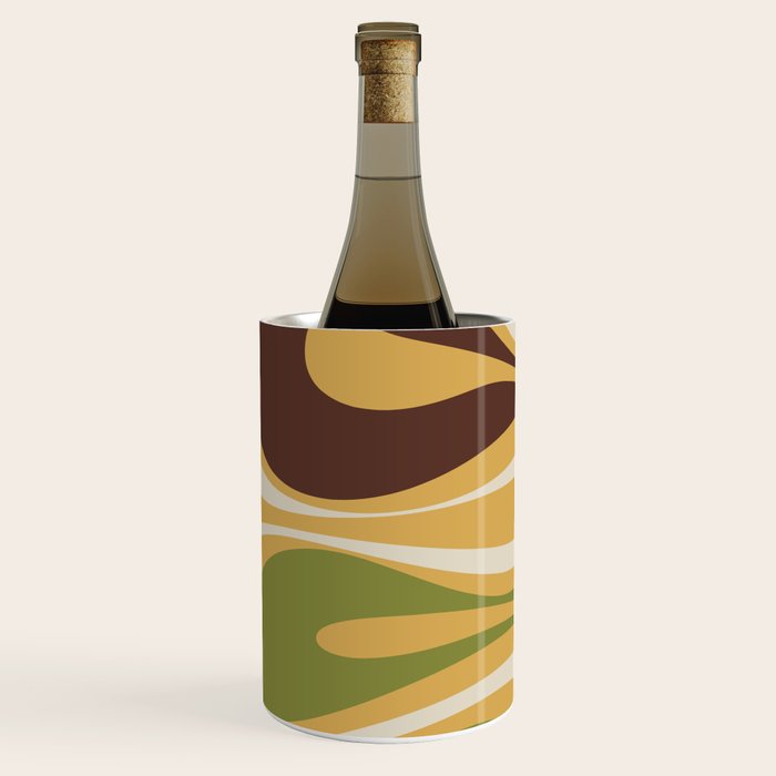 Mod Thang Retro Modern Abstract Pattern in 70s Avocado Green Brown Mustard Wine Chiller Gallery Image 2