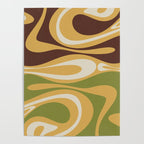 Mod Thang Retro Modern Abstract Pattern in 70s Avocado Green Brown Mustard Poster Gallery Image 4