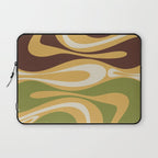 Mod Thang Retro Modern Abstract Pattern in 70s Avocado Green Brown Mustard Laptop Sleeve Gallery Image 1