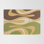 Mod Thang Retro Modern Abstract Pattern in 70s Avocado Green Brown Mustard Rug Gallery Image 2