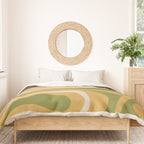 Mod Thang Retro Modern Abstract Pattern in 70s Avocado Green Brown Mustard Duvet Cover Gallery Image 3