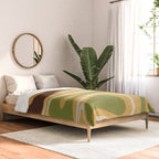 Mod Thang Retro Modern Abstract Pattern in 70s Avocado Green Brown Mustard Comforter Gallery Image 2