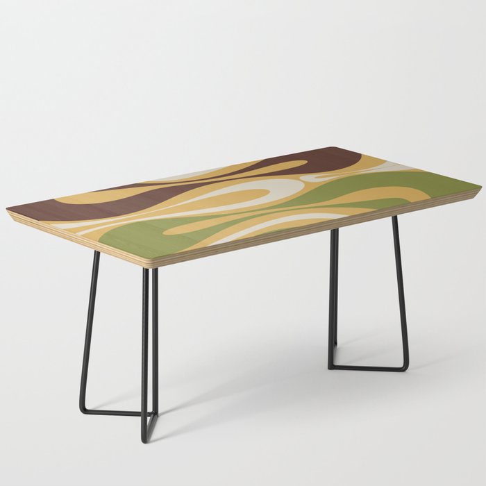 Mod Thang Retro Modern Abstract Pattern in 70s Avocado Green Brown Mustard Coffee Table Gallery Image 1
