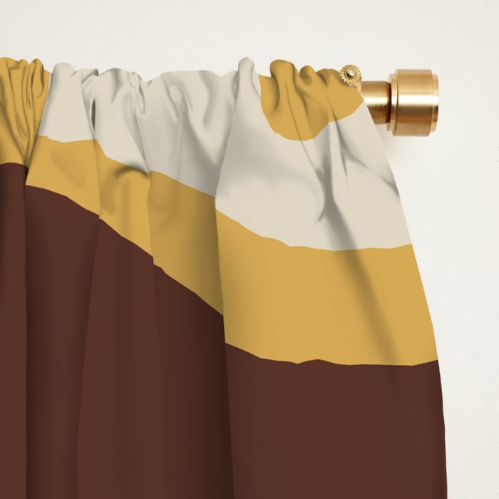 Mod Thang Retro Modern Abstract Pattern in 70s Avocado Green Brown Mustard Window Curtain Gallery Image 2