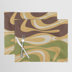 Mod Thang Retro Modern Abstract Pattern in 70s Avocado Green Brown Mustard Placemat Gallery Image 1