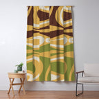 Mod Thang Retro Modern Abstract Pattern in 70s Avocado Green Brown Mustard Window Curtain Gallery Image 5